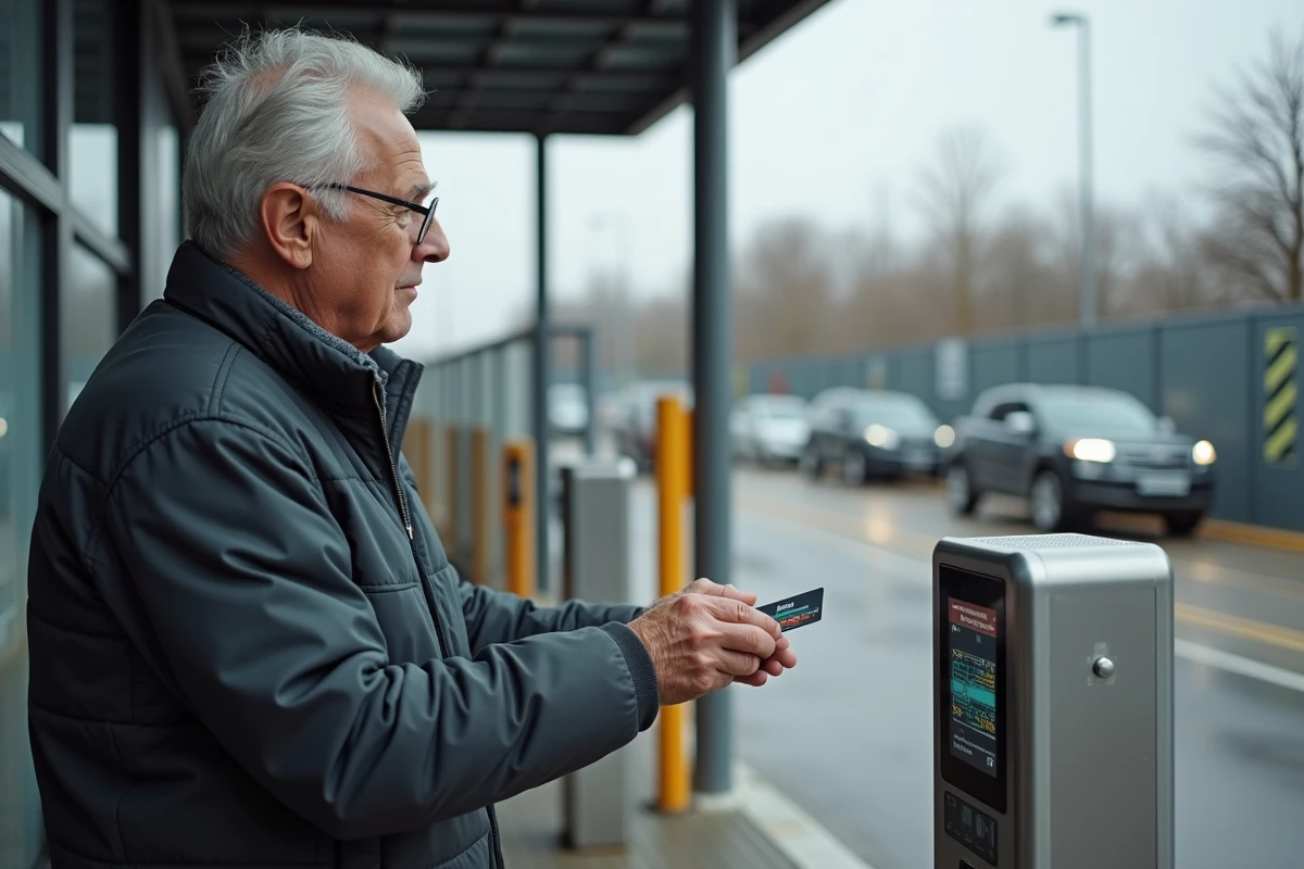 Homme âgé utilisant l