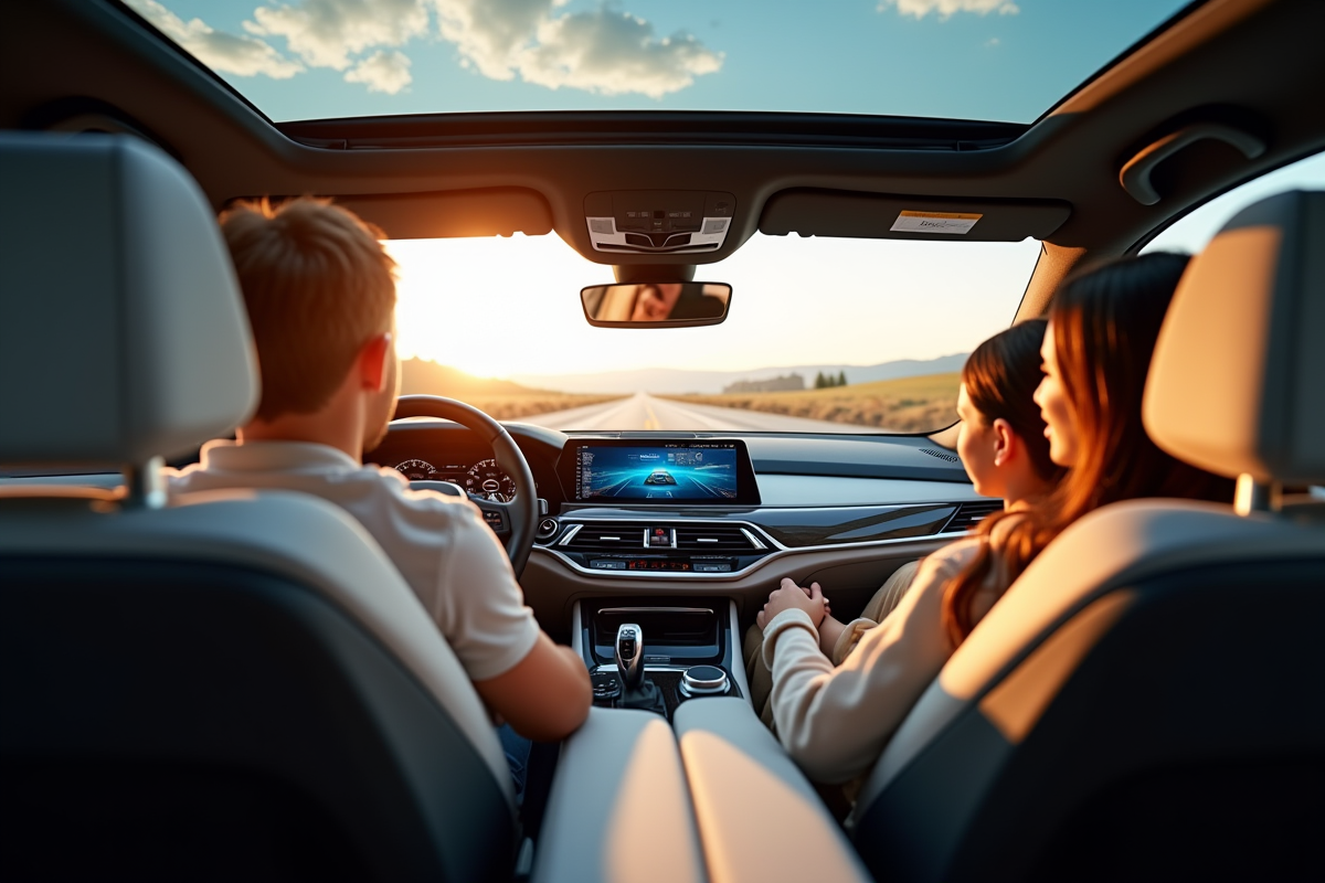 Intérieur haut de gamme BMW avec tableau de bord numérique